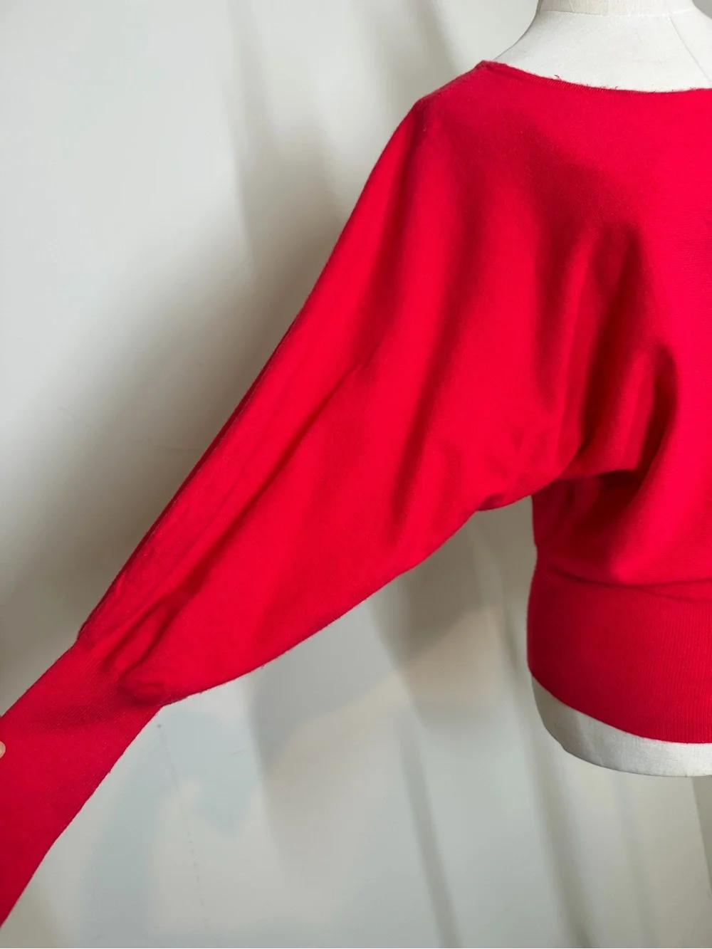Anthropologie Women’s Red Dolman Sleeve -SZ XS- Pullover Knit Sweater